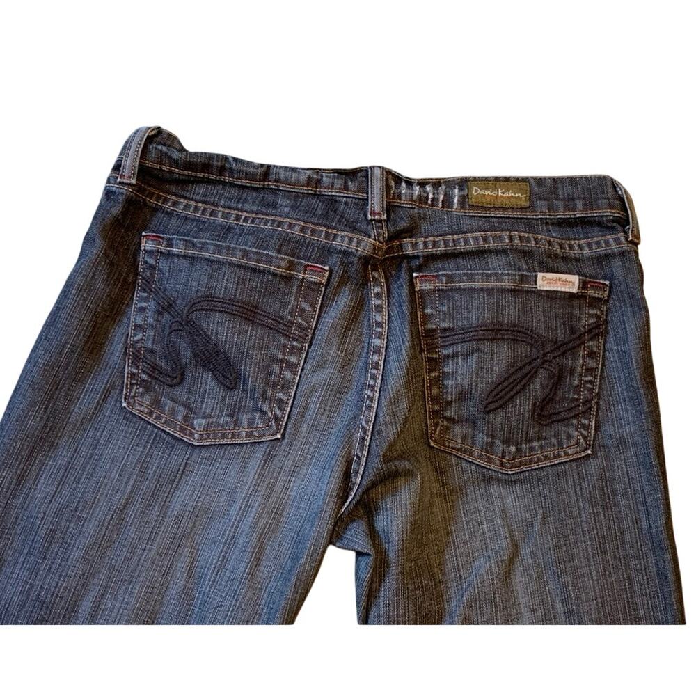 David Kahn Jeans Women Size 29 Nikki Wide Leg 30x32 Blue Bootcut Med Wash - Picture 7 of 12
